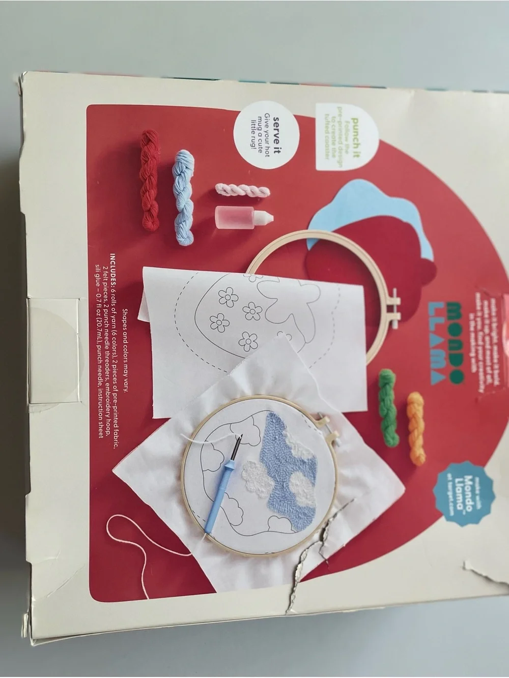 Mondo Llama Punch Needle Coaster Kit Makes 2 DIY Craft Set New